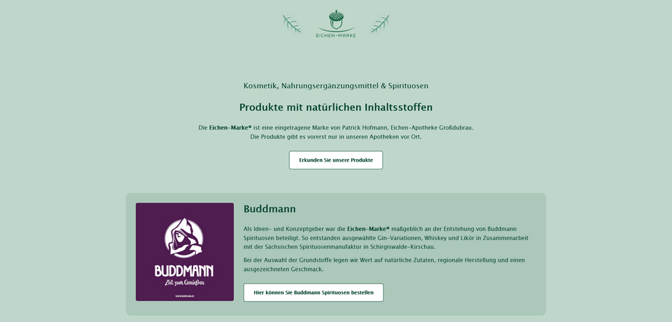 Desktopansicht der Website eichen-marke.de