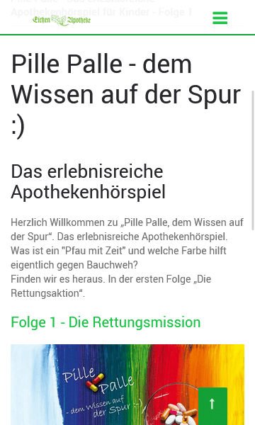 Mobile Ansicht der Website eichenapothekegrossdubrau.de