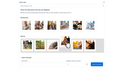 Desktopansicht der Magazin-App in Contentful