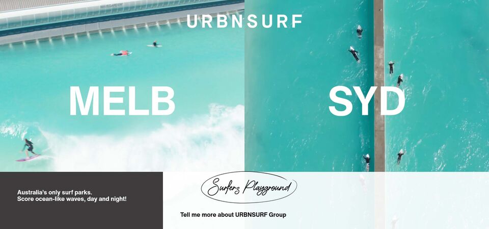 Screenshot der Startseite von Urbnsurf